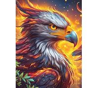 Águila con alas de Fuego Rompecabezas 500 Piezas Cartón para Principiantes Vida Silvestre y Mascotas Días Lluviosos Tiempo Libre En Casa para Reyes Magos Detalle De Cumpleaños 500 PCS