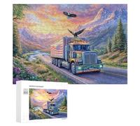 Águila con alas de Fuego sobre montañas Nevadas Puzzle 300 Piezas para Adolescentes 14+ Actividad Después De Clases Desarrollo Lógico Regalo para Aprendizaje 300 PCS