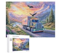 Águila con alas de Fuego sobre montañas Nevadas Puzzle 500 Piezas para Parejas Juego Cooperativo Comunicación Y Lógica Regalo para Parejas 500 PCS