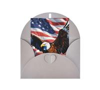 Águila con bandera de Estados Unidos, adorables tarjetas y sobres en blanco, diseños únicos perfectos para festivales, invitaciones