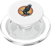 Águila con círculo de Atardecer Vintage PopSockets PopGrip para MagSafe