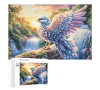 Águila con Dos Peces sobre el río y los pinos Puzzle 1000 Piezas para Adultos Juego De Relajación Resistencia Mental Regalo para Tardes Largas 1000 PCS