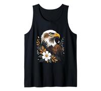 Águila con Elementos Florales ilustración Camiseta sin Mangas