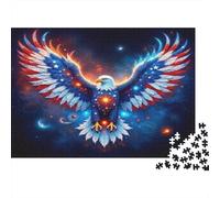 Águila con Estrellas y Rayas 1000 Pieza Paquete De Rompecabezas Amantes Rompecabezas Familia Alivio Estrés Entrenamiento Concentración Adolescentes 12-18 38x26cm/1000pcs