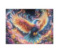 Águila con Flores bajo el Cielo Estrellado Puzzle 500 Piezas Familiar Pasatiempo Rompecabezas 3D para Familia Juguete Educativo Construir Maquetas Aliviar Estrés 500 PCS