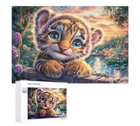 Águila con Plumas de luz Estelar en Paisaje de Nubes del Amanecer Puzzle 1000 Piezas para Parejas Desafío De Puzzle Pensamiento Lógico Regalo para Celebración 1000 PCS