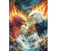 Águila contra el fuego Puzzle 300 Piezas Cartón Grueso Para Adultos Cuentos de hadas de animales salvajes fantásticos Entretenimiento Casero Alivio Estrés Compatible Marco Estándar Regalo Original 300