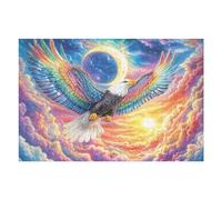 Águila de alas arcoíris en Las Nubes Coloridas Puzzle 1000 Piezas Educativo Construir 3D Rompecabezas para Familia Maquetas Educativas Desafío Intelectual Decoración Hogar 1000 PCS
