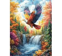 Águila de Cascada Puzzle 300 Piezas Decoración De Sala Animal fantástico de Animales Salvajes Rompecabezas para Adultos 3D DIY Creativo Desafío Intelectual Juguete Educativo 300 PCS