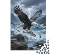 Águila de Cola Blanca Puzzle 1000 Piezas Tormenta Rompecabezas para Adultos Rompecabezas De Madera Rompecabezas DIY Piso Juego para Adultos 1000pcs (75x50cm)