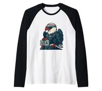 Águila de Coraje y Libertad Camiseta Manga Raglan
