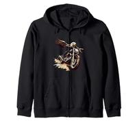 Águila de motocicleta audaz para un viaje sin miedo Sudadera con Capucha
