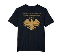 Águila de Siria 2025 - Gráfico del símbolo del Orgullo Nacional Camiseta, Hombre Tallas Grandes, Negro, 5X Alto
