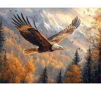 áGuila Diamond Painting Grande, Pintura Diamante OtoñO Diamond Painting Adultos DIY Punto de Cruz Diamante Kit Manualidades Adultos Pintura Diamantes para Decoracion Hogar, Regalo 80x60cm -lsy25010NI