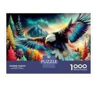Águila en Bosque montañoso 1000 Piezas - Puzzle Premium Arte de Fauna Salvaje Clásico, Cartón Top - Antiestrés, Decoración Chula, Regalo para Todos - 70x50cm/1000pcs