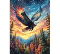 Águila en el Bosque ardiente Puzzle 500 Piezas Papel Adolescentes Cuento de Hadas de acompañamiento mágico Actividad Familiar Educativa Mejora Coordinación Ojo-Mano Fiestas Navideñas