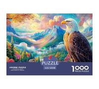 Águila en Rama Frente a un Paisaje montañoso Vibrante Puzzle De 1000 Piezas águila Perfecto Regalo para Niños, Niñas, Hombres Y Mujeres 52x38cm/1000pcs