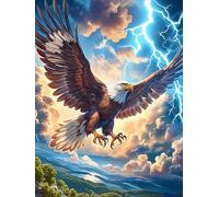 Águila en tormenta de Rayos Puzzle 300 Piezas Juguete Educativo Familiar Animal Salvaje Mascota Rompecabezas 3D para Hombres Y Mujeres Construir Maquetas Desafío Intelectual 300 PCS