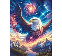 Águila en un Cielo Mágico Estrellado Rompecabezas 300 Piezas Cartón Resistente para Toda La Familia Mascota de Vida Silvestre Actividades Grupales Relajación Concentración Regalo Aniversario 300 PCS