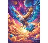 Águila en un Cielo Mágico Estrellado Rompecabezas 500 Piezas Cartón Resistente Para Toda La Familia Mascota de Vida Silvestre Cute Actividades Grupales Regalo Corporativo Calidad Profesional San Valen