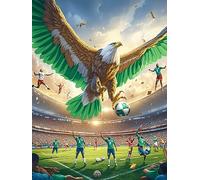 Águila en un Partido de Fútbol Rompecabezas 1000 Piezas Cartón Para Niños Mayores 14 Años Mascota de Vida Silvestre Cute Entretenimiento Casa Antiestrés Detalle San Valentín Detalle Único Original 100