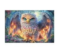 Águila fantástica con alas de Fuego en el Bosque de Flores Puzzle 1000 Piezas Obra De Arte Familiar Rompecabezas 3D para Hombres Y Mujeres Juguete Educativo Desafío Intelectual 1000 PCS