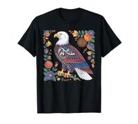 Águila Floral Vintage Flores América Águila Divertida Águila Niños Camiseta