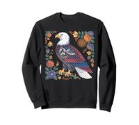 Águila Floral Vintage Flores América Águila Divertida Águila Niños Sudadera