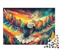 Águila in Flight 300 Piece Estilo de Dibujos Animados Puzzle para Adultos Divertido Decoración, Juego Intelectual, Alivio del Estrés, Juego Educativo, Relajación E Inteligencia (300pcs (40x28cm))