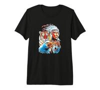 Águila Lobo India nativa Americana Americana del Norte Camiseta Premium