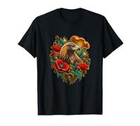 Águila marrón Entre Amapolas Rojas y Hongos Camiseta