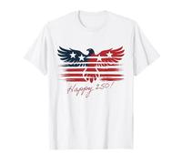 Águila mezclada con Bandera de Estados Unidos Vintage Patriotic Happy 250! Regalo Camiseta