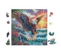 Águila Montañosa Rompecabezas 100 Piezas Cartón para Principiantes Días Lluviosos Alivio Estrés Tiempo Libre En Casa Garantía Reposición Regalo Cumpleaños 28x28cm