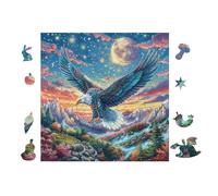 Águila Montañosa Rompecabezas 100 Piezas Cartón Resistente para Mayores Desarrollo Lógica Entretenimiento Toda La Familia Decoración Salón Reyes Magos 28x28cm