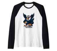 Águila Motorista Fuerte de Coraje y Orgullo Camiseta Manga Raglan