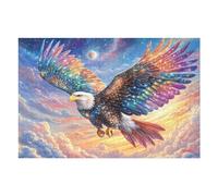 Águila Multicolor bajo el Cielo Estrellado a la luz de la Luna Puzzles 1000 Piezas Construir Maquetas Detalladas Rompecabezas para Adultos Desafío Intelectual Juguete Educativo 3D Moderno 1000 PCS