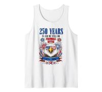 Águila patriótica 250 años Fuegos Artificiales Mejor Divertido 1776 2026 Camiseta sin Mangas