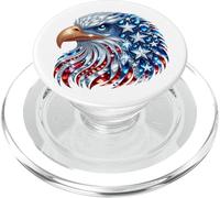 Águila patriótica con Brillo Estrellas y Franjas PopSockets PopGrip para MagSafe