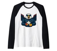 Águila patriótica de Coraje y Gloria Camiseta Manga Raglan