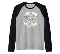 Águila persa del Servicio del Orgullo de Nieto, veterano de la Guerra del Golfo Camiseta Manga Raglan