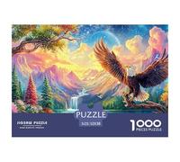 Águila Posada en una Rama sobre un Paisaje Vibrante Puzzle De 1000 Piezas águila Juego De Puzzle Familiar para Todas Las Edades 52x38cm/1000pcs