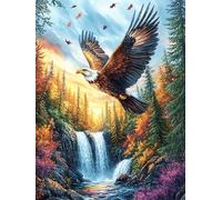 Águila Real Volando sobre la Cascada Rompecabezas 1000 Piezas Cartón para Niños Mayores 14 Años Tiempo Libre Actividad Antiestrés Más Vendido Detalle Único Original 1000 PCS