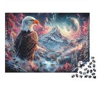 Águila Relojes Picos Cubiertos de Nieve Rompecabezas 1000 Piezas Adultos - Regalo, Juego Familiar, Decoración del Hogar, Vida Silvestre Puzzle 70x50cm/1000pcs