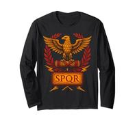 Águila Romana SPQR Estandarte Imperio Poder Histórico Manga Larga