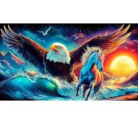 águila Rompecabezas Imposible,desafío for Adults Juego edugatoivo 1000 Piezas Obra de Arte de Juego de para Adultos y niños 38x52cm/1000pcs