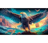 águila Rompecabezas Imposible,desafío para Adultos Juego edugatoivo 1000 Piezas Obra de Arte de Juego de para Adultos, Regalos a Partir de 14 Años 75x50cm/1000pcs