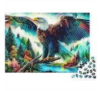 Águila Rompecabezas para Adultos 1000 Piezas Puzzle para Adultos Juego Educativo Puzzle Adecuado para Descompresión y Decoración de Pájaro Oscuro Pared Colorido 100% Cartón Reciclado 52x38cm/1000pz