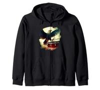 Águila Tocando la batería Funny Eagle Art Baterista Músico Sudadera con Capucha