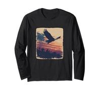 Águila trágica en Colores estadounidenses para Amantes de los gráficos simbólicos Manga Larga