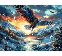 Águila voladora tormenta sobre la Ola Puzzle 500 Piezas Cartón Blanco Premium para Expertos Fauna pintoresca soñadora Vacaciones Fines Semana Hobby Y Ocio Regalo Navideño 500 PCS